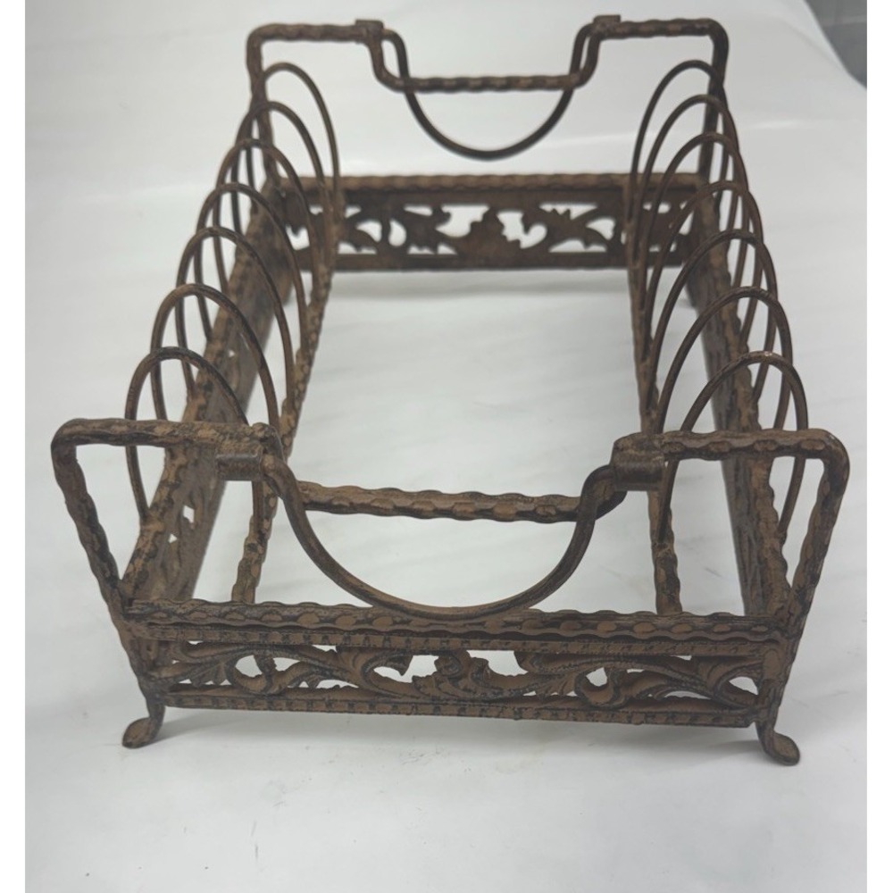 Vintage Cast Iron Plate Rack Decorative Dish Holder Cottage Core Farmhouse